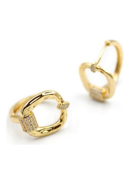 Taşlı Küpe - Altın