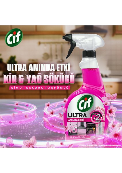 Ultra Sprey Sakura Parfü mlü Kir ve Yağ Sökücü 1025 ml X3