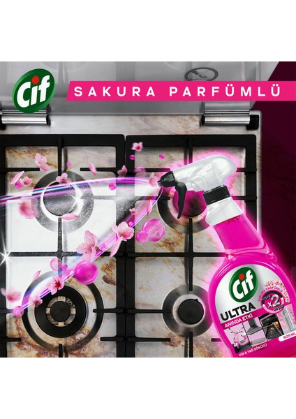 Ultra Sprey Sakura Parfü mlü Kir ve Yağ Sökücü 1025 ml X3