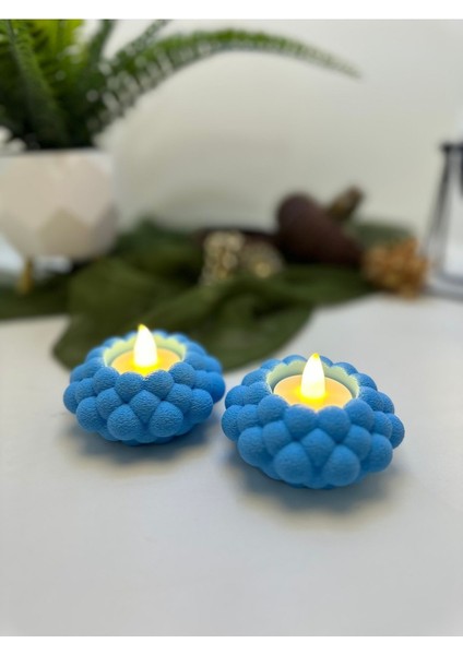 Luxury Mumluk Bubble Şekilli 2'li 3D Baskı 1 Adet