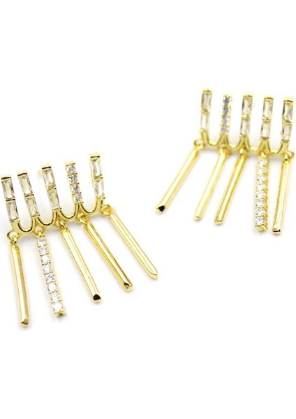 Taş Sallantılı Küpe - Altın