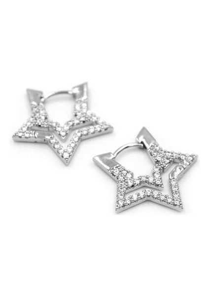 Taşlı Yıldız Küpe - Gümüş fiyatları