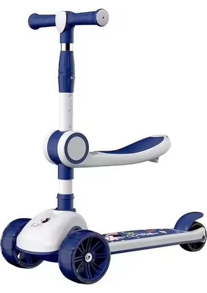 Çocuk Scooter'ı Çok Modlu Ayarlanabilir ve Katlanabilir 2-10 Yaş Yük Taşıma Kapasitesi 100KG (Yurt Dışından)