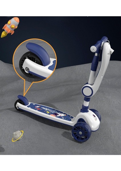 Çocuk Scooter'ı Çok Modlu Ayarlanabilir ve Katlanabilir 2-10 Yaş Yük Taşıma Kapasitesi 100KG (Yurt Dışından)