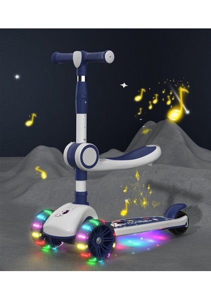 Çocuk Scooter'ı Çok Modlu Ayarlanabilir ve Katlanabilir 2-10 Yaş Yük Taşıma Kapasitesi 100KG (Yurt Dışından)