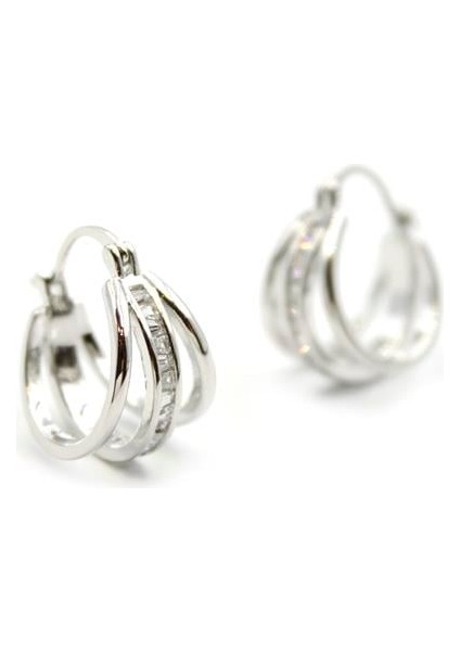 Taşlı Halka Küpe - Gümüş fiyatları