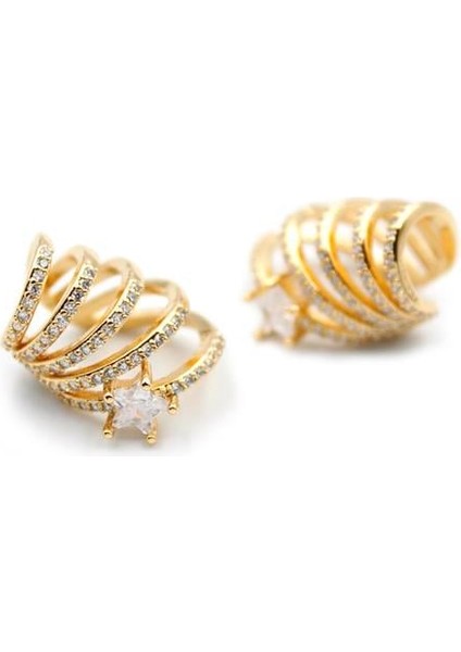 2'li Kıkırdak Küpe - Altın