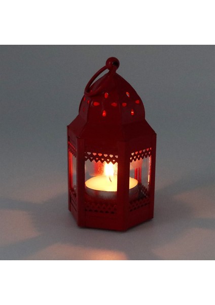 Luxury Dekoratif Metal Camlı Şamdan Mumluk Tealight 10CM x 8cm 1 Adet