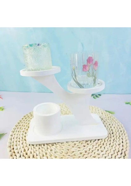 Luxury Dekoratif Özel Tasarım Tealight Mumluk Şamdan ve Stant Saksılık 1 Adet