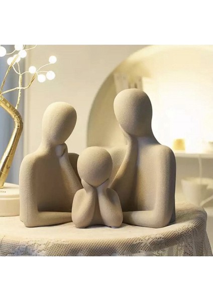 Luxury Dekoratif Üçlü Aile Dekoratif Obje Biblo 1 Adet modelleri