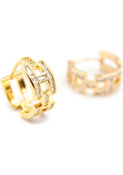 H Taşlı Küpe - Altın