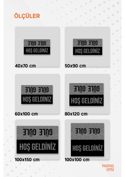 Hoş Geldiniz Güle Güle Baskılı Kıvırcık Paspas Suya Dayanıklı Iç ve Dış Mekan Paspas