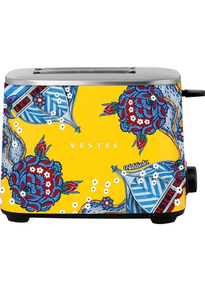 x Aslı Filinta Retro Sarı Çini Ekmek Kızartma Makinesi