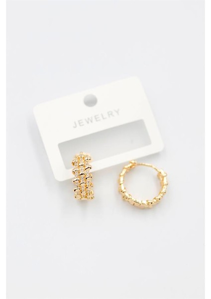 Taşlı Halka Küpe - Altın fiyatları