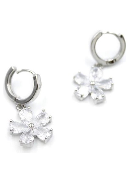 Çiçek Küpe - Beyaz