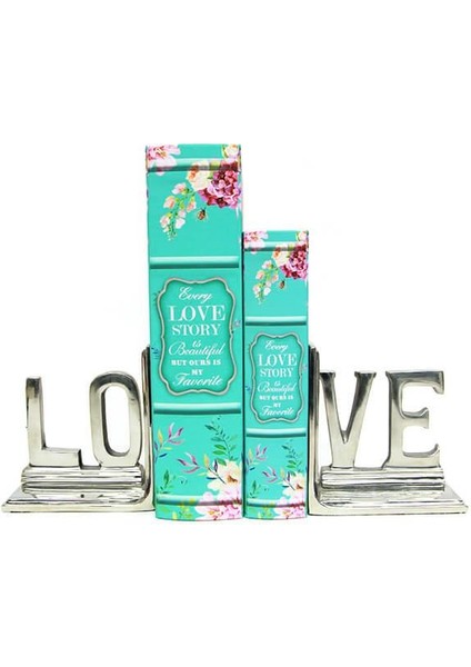 Kutu Kitap Love Story 2'li Set Kitap Kutusu Dekoratif Hediyelik fırsatları