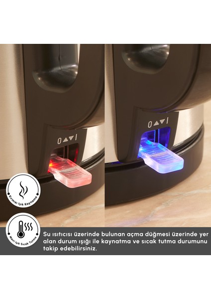 Tea Break İnox Siyah Çelik Su Isıtıcı & Çay Makinesi