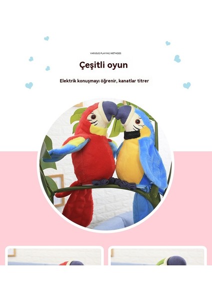 Çocuklar Için Kayıt Konuşan Papağan Peluş Oyuncak (Yurt Dışından)