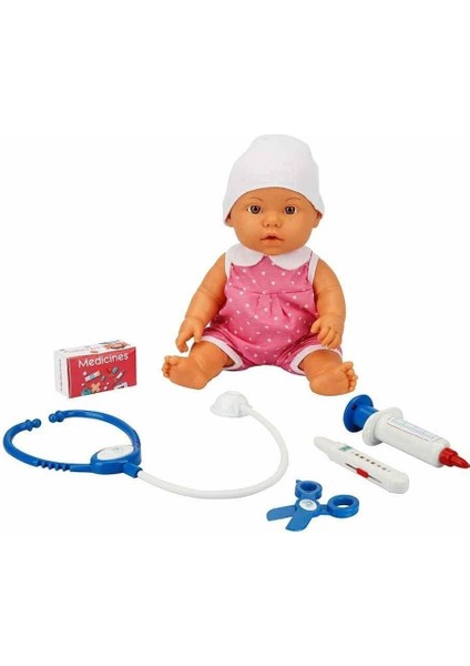 Luxury Yeni 30111 Bebelou Doktor Zamanı Sesli Bebek Seti 35 cm - Kampanya!!! 1 Adet