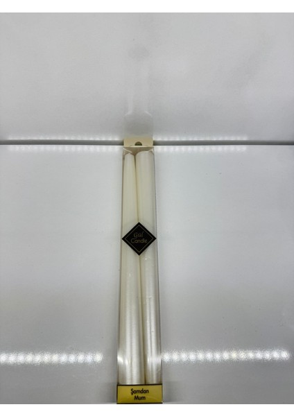 Luxury 2 Li Inci Sedefli Şamdan Mum 25 cm 1 Adet