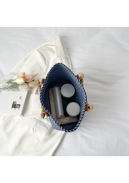 Kadın Retro Bambu Dokuma Trend Moda Sepet Çanta (Yurt Dışından) indirimleri