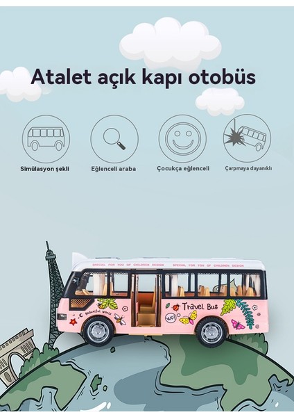 Çocuk Okul Otobüsü Otobüs Atalet Ses ve Işık Simülasyon Otobüs Modeli (Yurt Dışından)