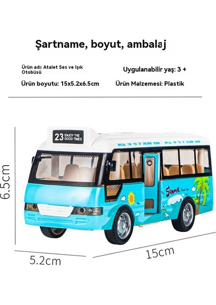 Çocuk Okul Otobüsü Otobüs Atalet Ses ve Işık Simülasyon Otobüs Modeli (Yurt Dışından)