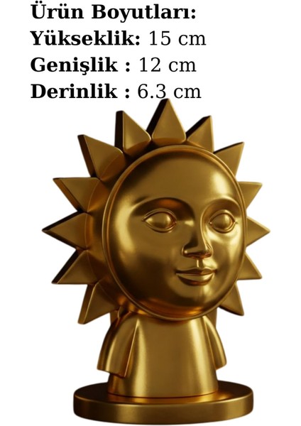 Luxury Kinich Ahau Biblosu – Maya Mitolojisinin Güneş ve Işık Simgesi – Dekoratif Heykel - Biblo 1 Adet