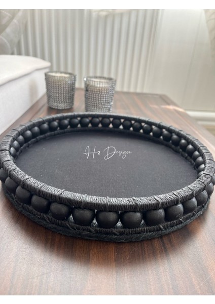 Luxury El Yapımı Dekoratif Sunum Tepsisi 26 cm 1 Adet