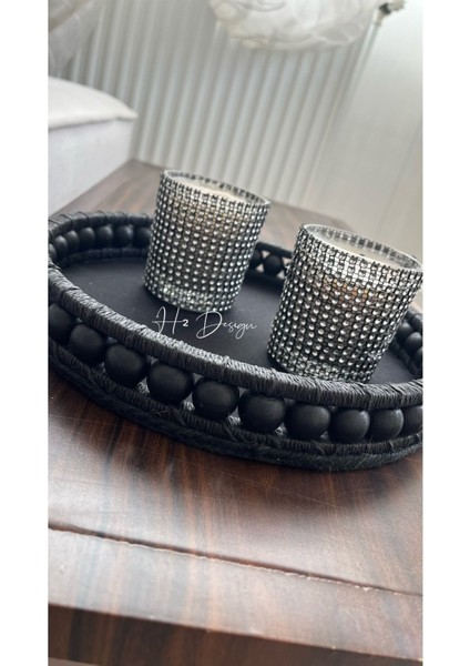 Luxury El Yapımı Dekoratif Sunum Tepsisi 26 cm 1 Adet