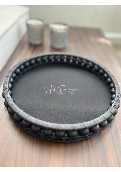 Luxury El Yapımı Dekoratif Sunum Tepsisi 26 cm 1 Adet