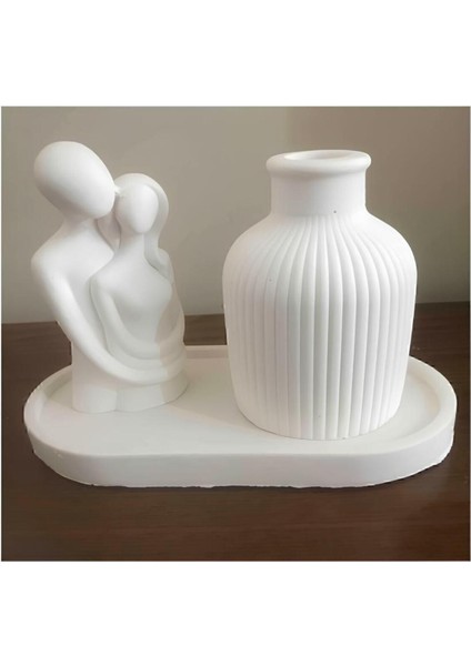 Luxury Art Iskandinav Dekoratif Vazo ve Biblo Seti 1 Adet