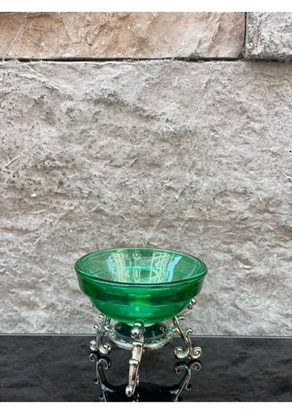 Luxury Dekoratif Kristal Cam Tekli Renkli Sunum Çanağı Yeşil 1 Adet fiyatları
