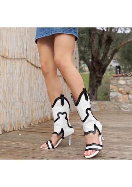 Merliya Beyaz Cilt Desenli Bootie