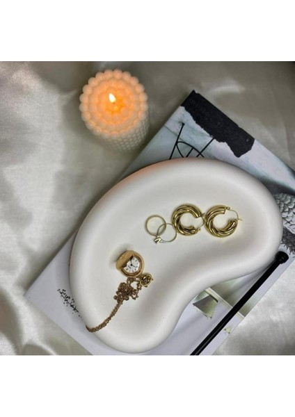 Luxury Dekoratif Takı Organizer Takı Ürün Çekim Tabağı Sunum Tabağı 1 Adet