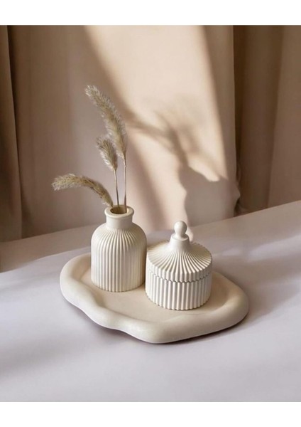 Luxury Bulut Tabak Vazo ve Kutu 3’lü Set 1 Adet