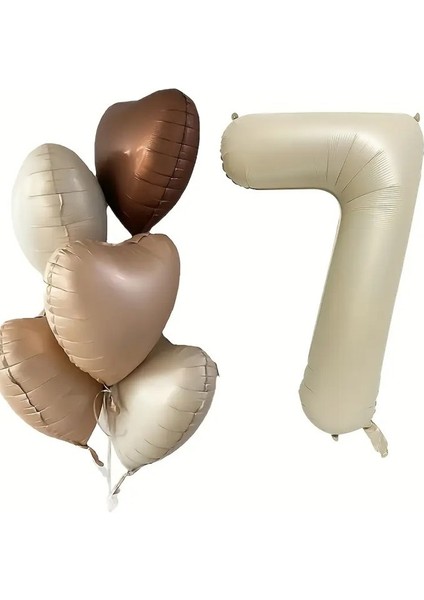 7 Yaş Retro Doğum Günü Balon Seti 5 Adet Kalp Balon fiyatları