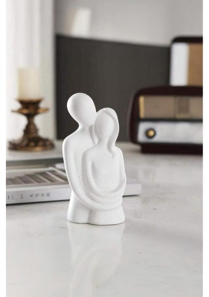 Luxury Soyut Dekoratif Obje Modern Minimalist Ev Aksesuar Biblo , Ev Ofis Için Şık Tasarım - 1'li Aşk Beyaz 1 Adet