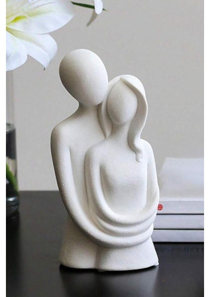 Luxury Soyut Dekoratif Obje Modern Minimalist Ev Aksesuar Biblo , Ev Ofis Için Şık Tasarım - 1'li Aşk Beyaz 1 Adet
