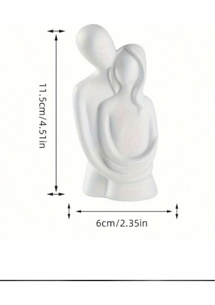 Luxury Soyut Dekoratif Obje Modern Minimalist Ev Aksesuar Biblo , Ev Ofis Için Şık Tasarım - 1'li Aşk Beyaz 1 Adet
