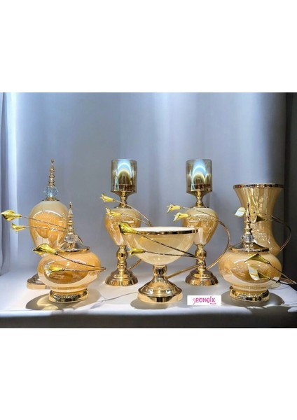Luxury 7 Parça Lale Model Cam Konsol Seti 1 Adet