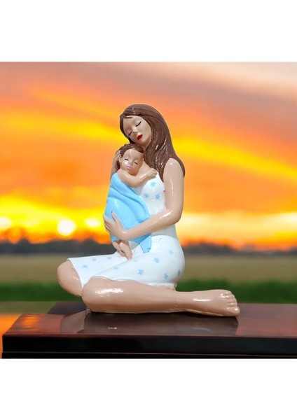 Luxury Yeni Dekoratif Anne ve Erkek Bebek Hediyelik Biblo 1 Adet modelleri