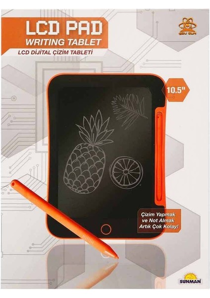 Luxury Turuncu 10,5&quot; LCD Dijital Çizim Tableti 1 Adet