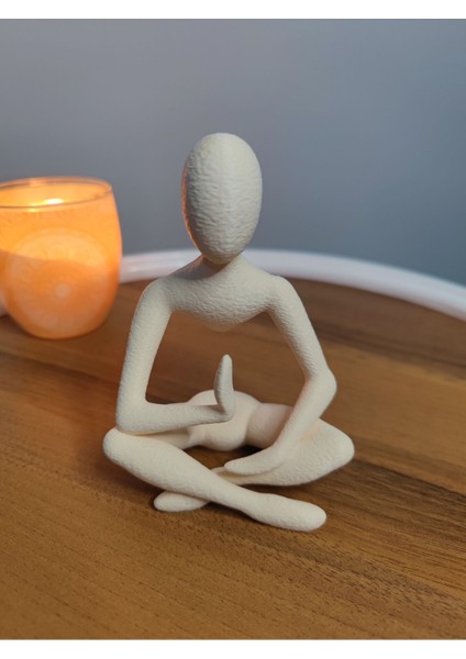 Luxury Yoga/meditasyon Yapan Iskandinav Tarzı Biblo Heykel Figür Dekor Dekorasyon Hediyelik 13CM Kemikbeyaz 1 Adet