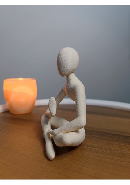 Luxury Yoga/meditasyon Yapan Iskandinav Tarzı Biblo Heykel Figür Dekor Dekorasyon Hediyelik 13CM Kemikbeyaz 1 Adet fırsatları