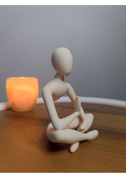 Luxury Yoga/meditasyon Yapan Iskandinav Tarzı Biblo Heykel Figür Dekor Dekorasyon Hediyelik 13CM Kemikbeyaz 1 Adet indirimleri