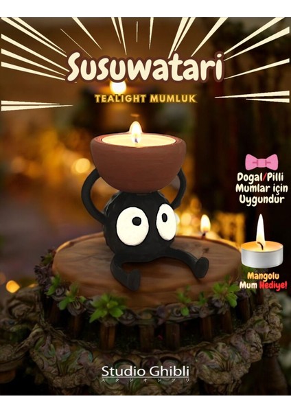 Luxury Susuwatari Mumluk Kömür Cücesi Studio Ghibli Spirited Away Anime Figür Hediyelik Tealight Mum 1 Adet