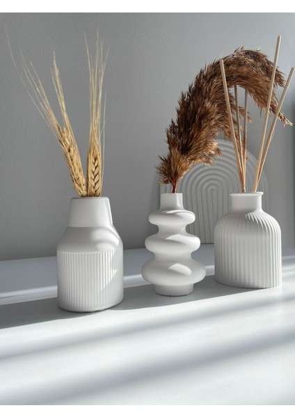 Luxury 3 Lü Iskandinav Tarzı Bohem 12 cm Vazo Pinterest Pampas Vazosu Dekoratif Salon Aksesuarı Masa Süsü 1 Adet