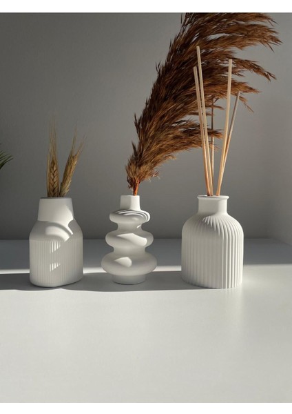 Luxury 3 Lü Iskandinav Tarzı Bohem 12 cm Vazo Pinterest Pampas Vazosu Dekoratif Salon Aksesuarı Masa Süsü 1 Adet
