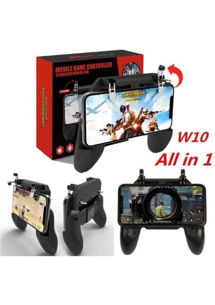Luxury Pubg Fortnite W10 Mobile Phone Game Controller Gamepad Konsol 1 Adet